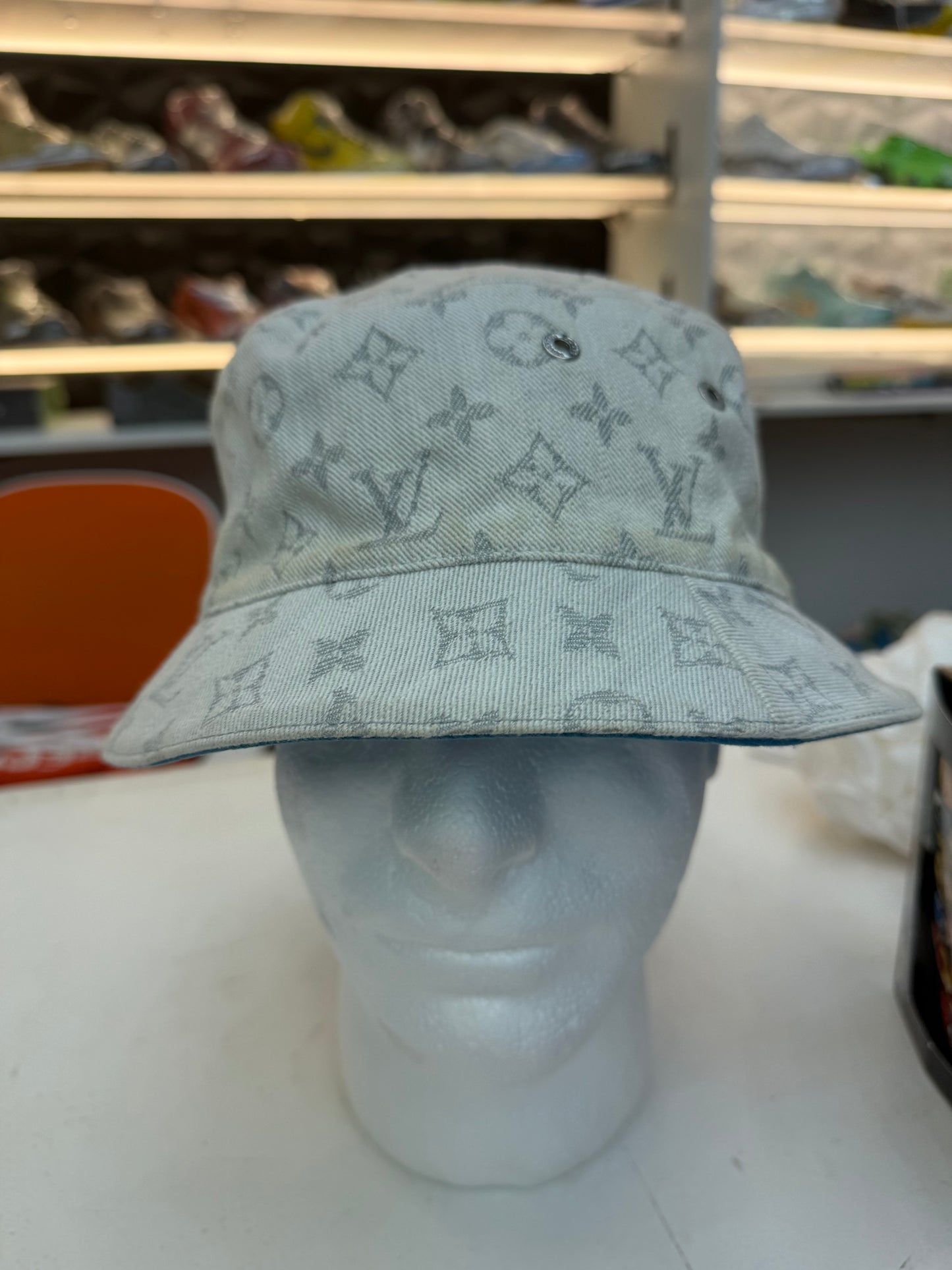 Louis Vuitton Denim Monogram Reversible Bucket Hat – Size 60
