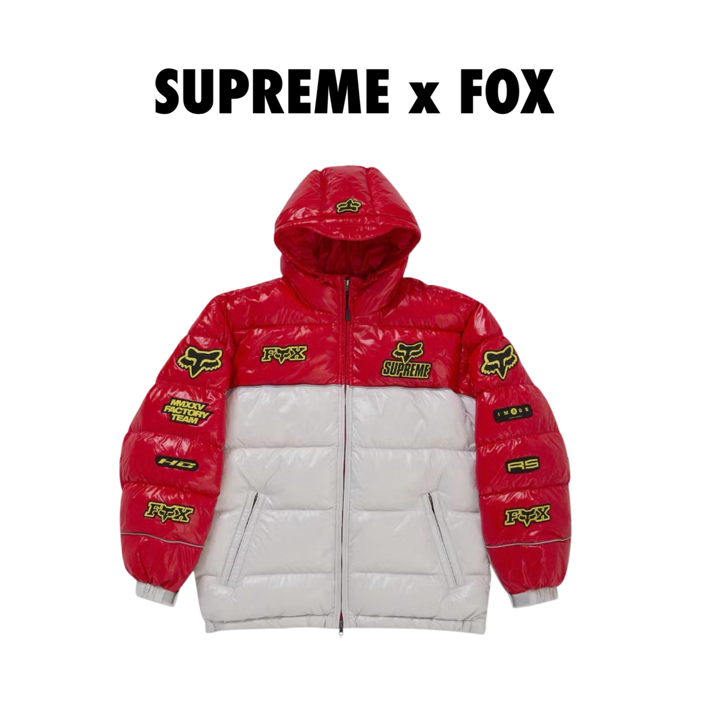 Supreme Fox Racing Shiny Down Puffer Jacket
