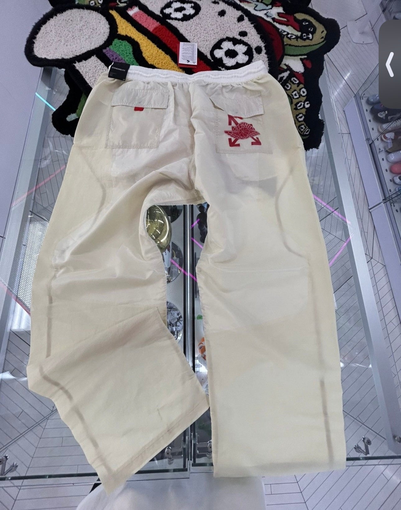 JORDAN X OFF-WHITE FLC WVN PANT - FOSSIL/ SAIL/ UNIVERSITYRED