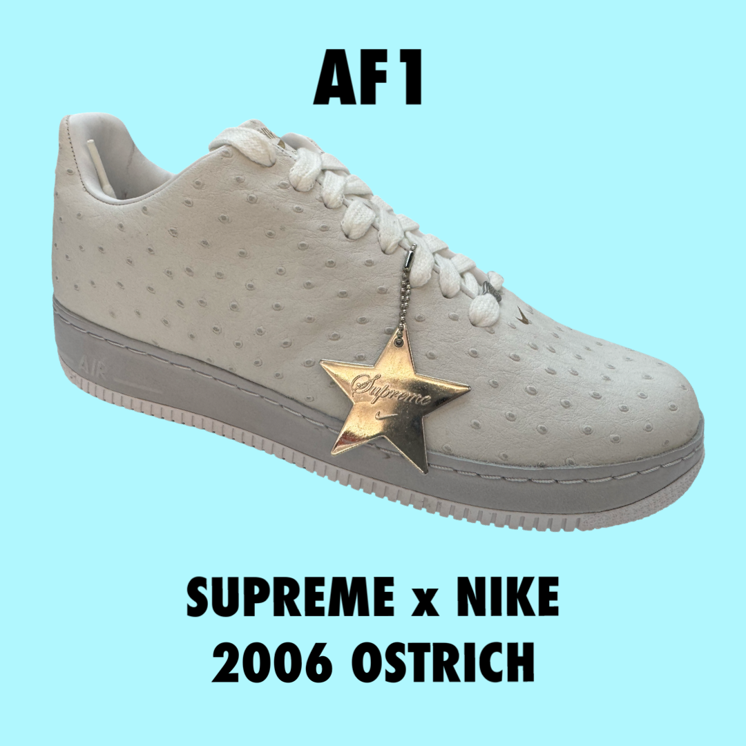 2006 NIKE AIR FORCE 1 SUPREME LOW OSTRICH OnePiece WHITE rare