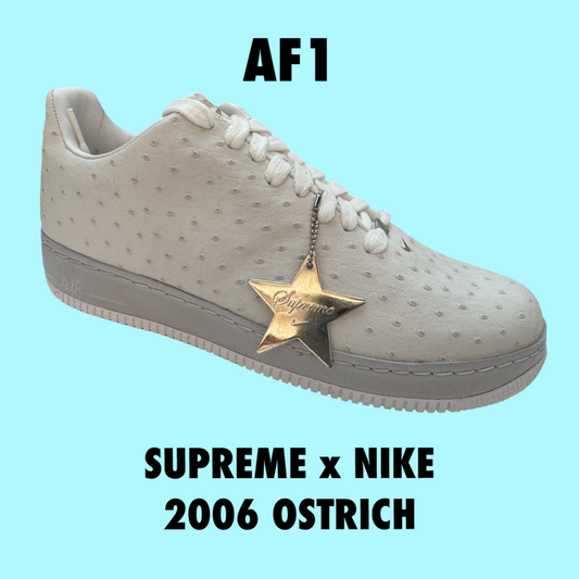 2006 NIKE AIR FORCE 1 SUPREME LOW OSTRICH OnePiece WHITE rare