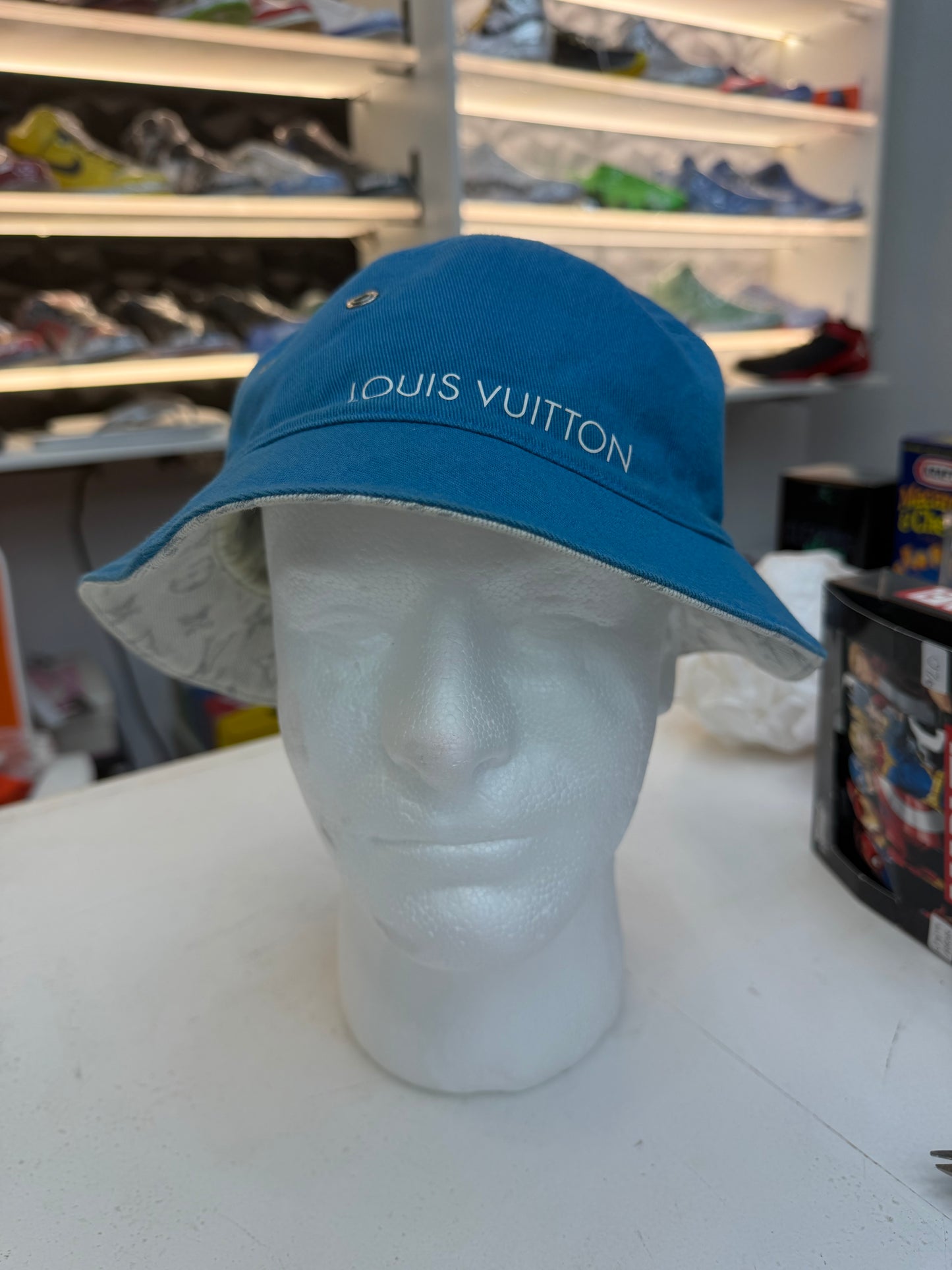 Louis Vuitton Denim Monogram Reversible Bucket Hat – Size 60