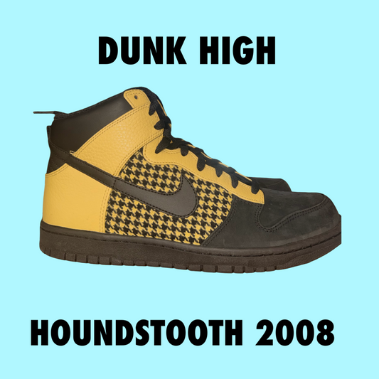 Nike Dunk High Premium Black Houndstooth Gold 2008