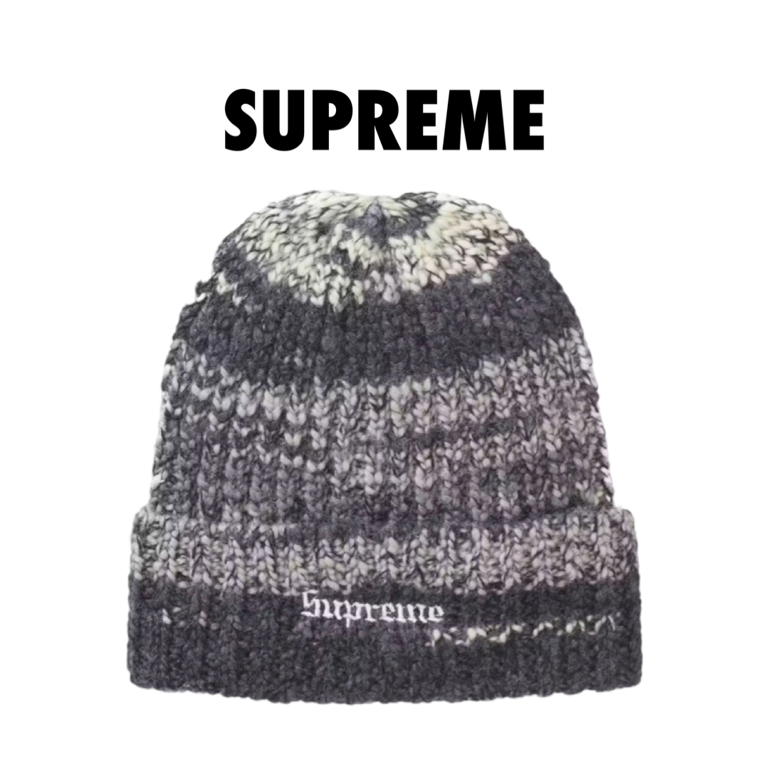 Supreme Space Dye Stripe Beanie Black