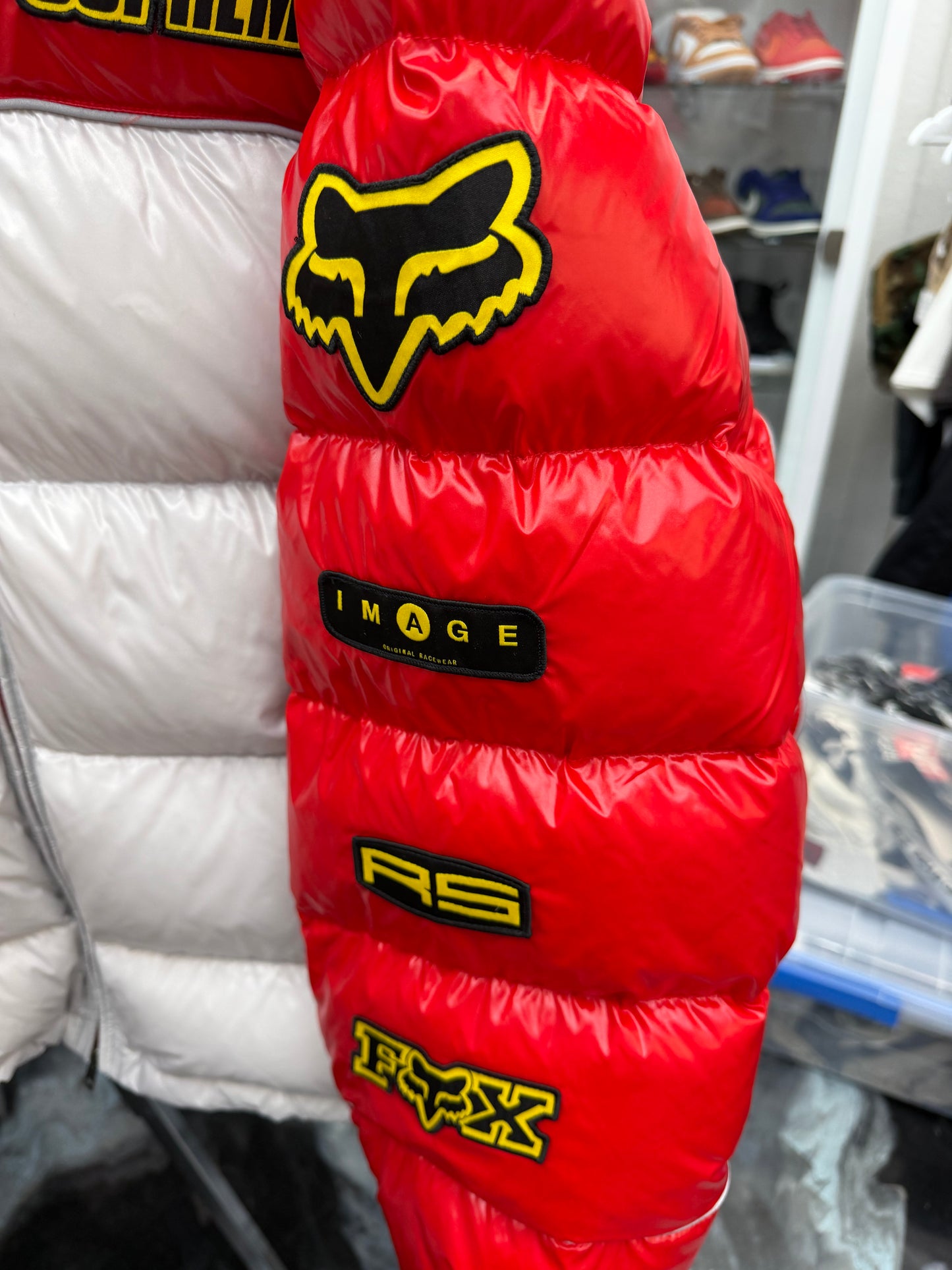 Supreme Fox Racing Shiny Down Puffer Jacket