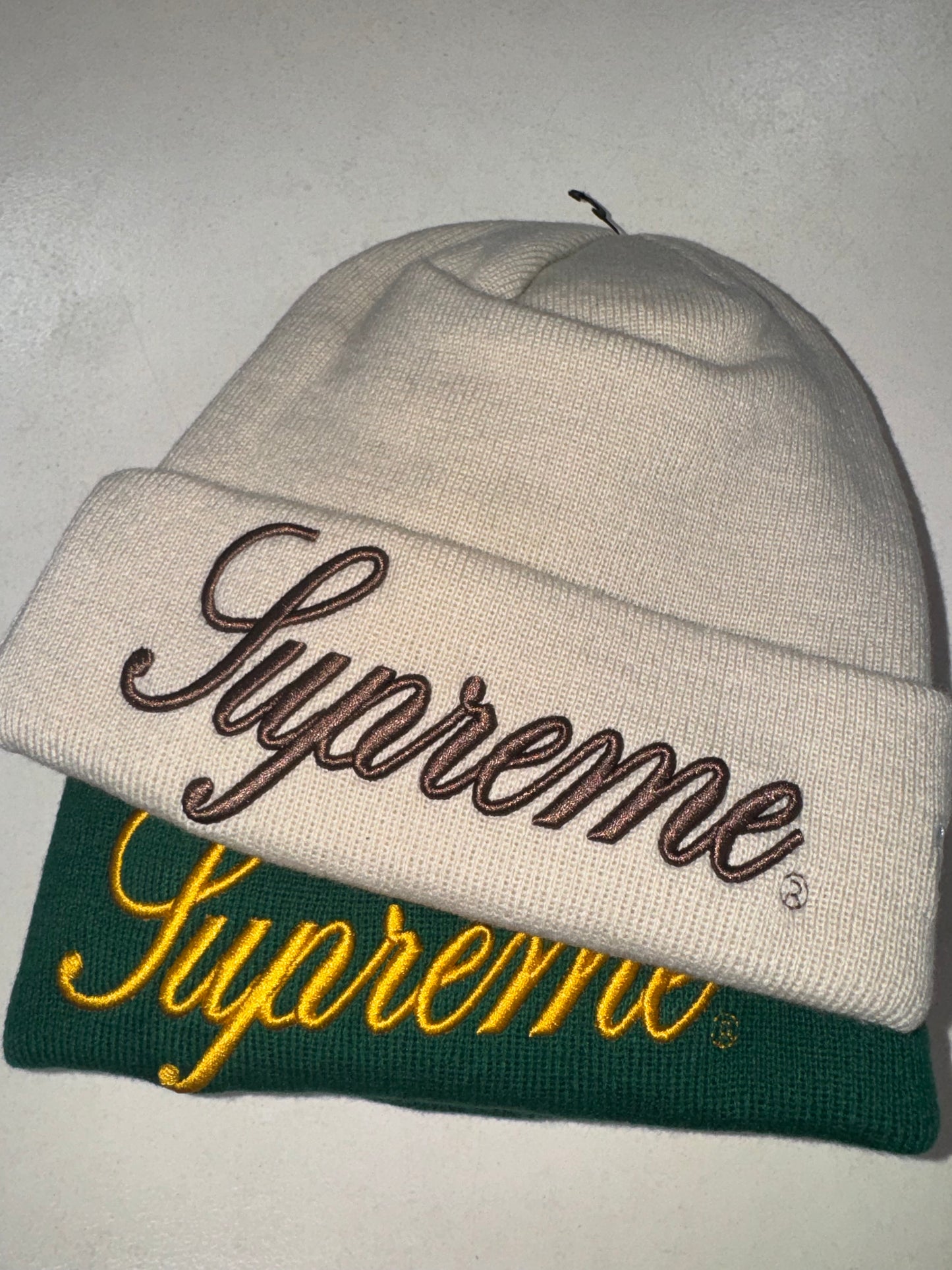 Supreme New Era Script Beanie black red stone green purple silver orange