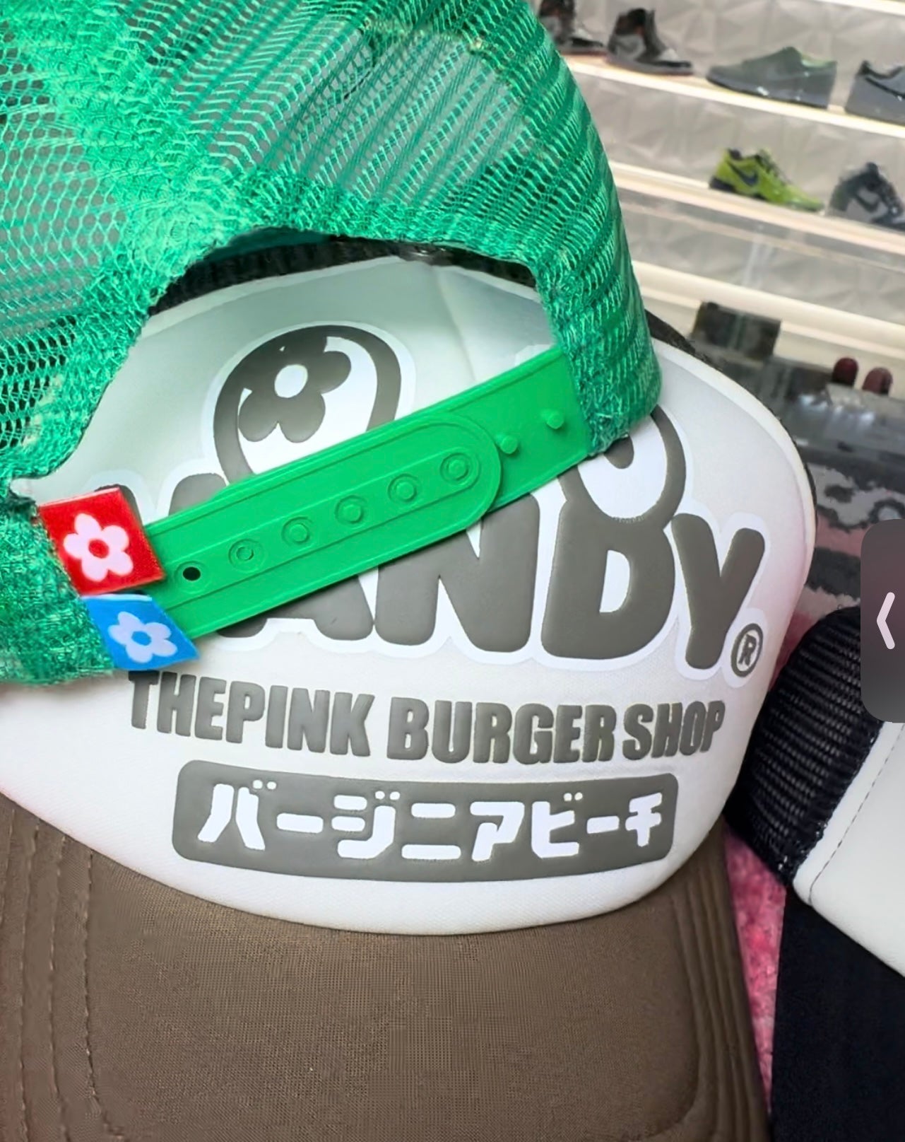 Vandy The Pink Trucket Hat Big Letters Green