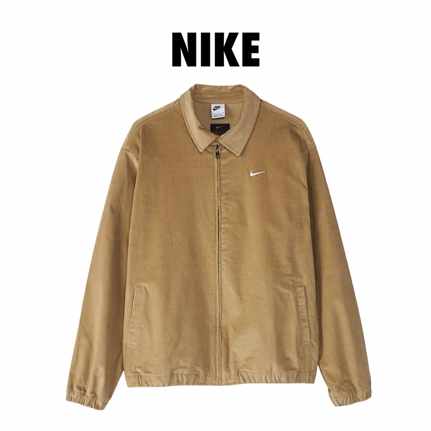 Nike Corduroy Zip Up Beige  Jacket   Club Harrington