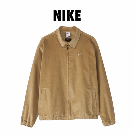 Nike Corduroy Zip Up Beige  Jacket   Club Harrington