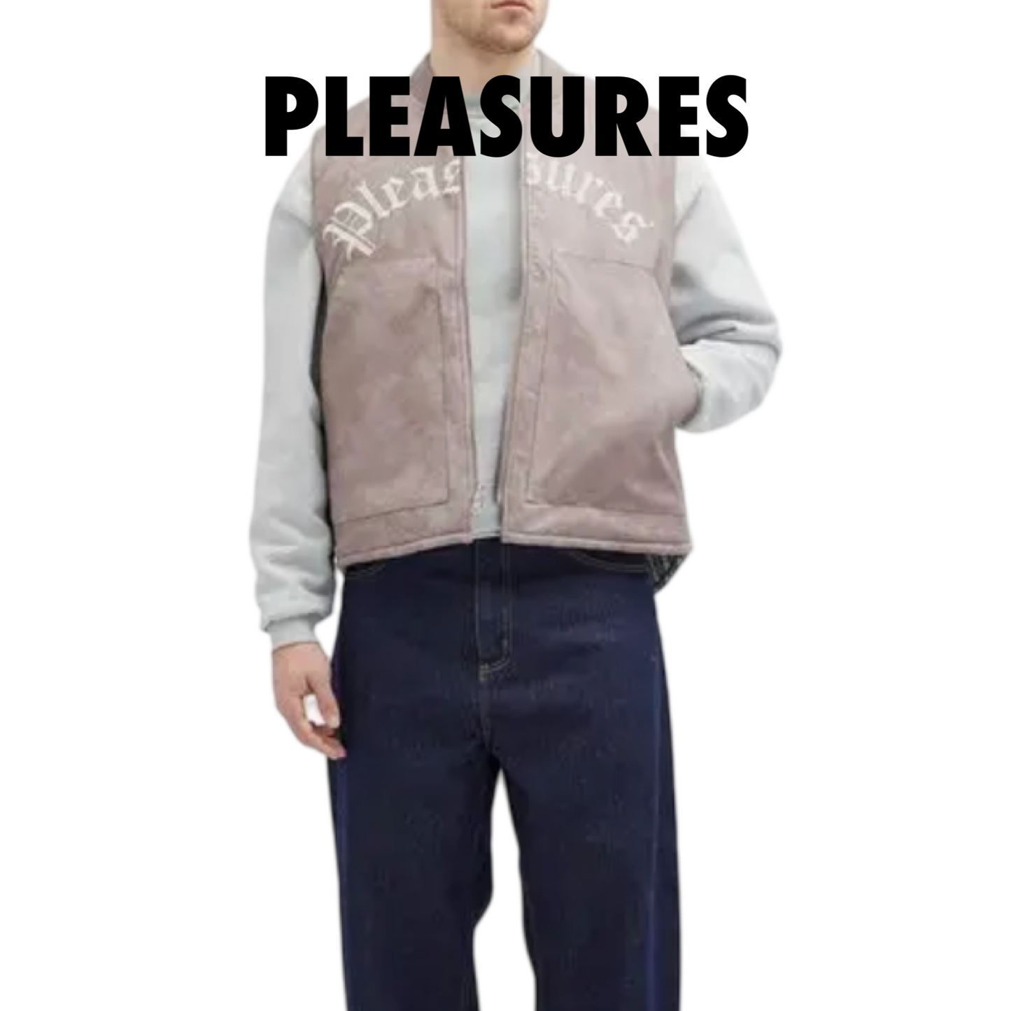 PLEASURES Reversible horns vest Mauve Plaid