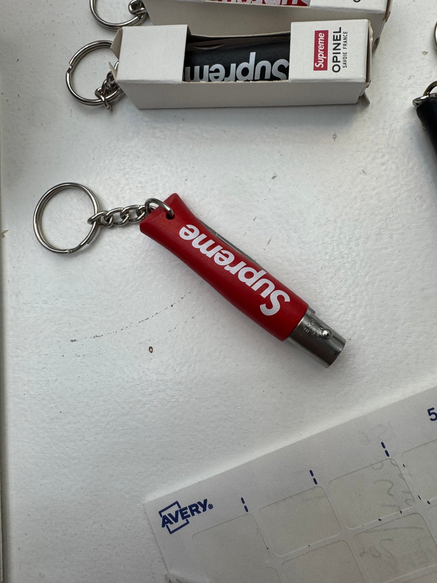 Supreme Opinel No. 4 Knife Keychain red