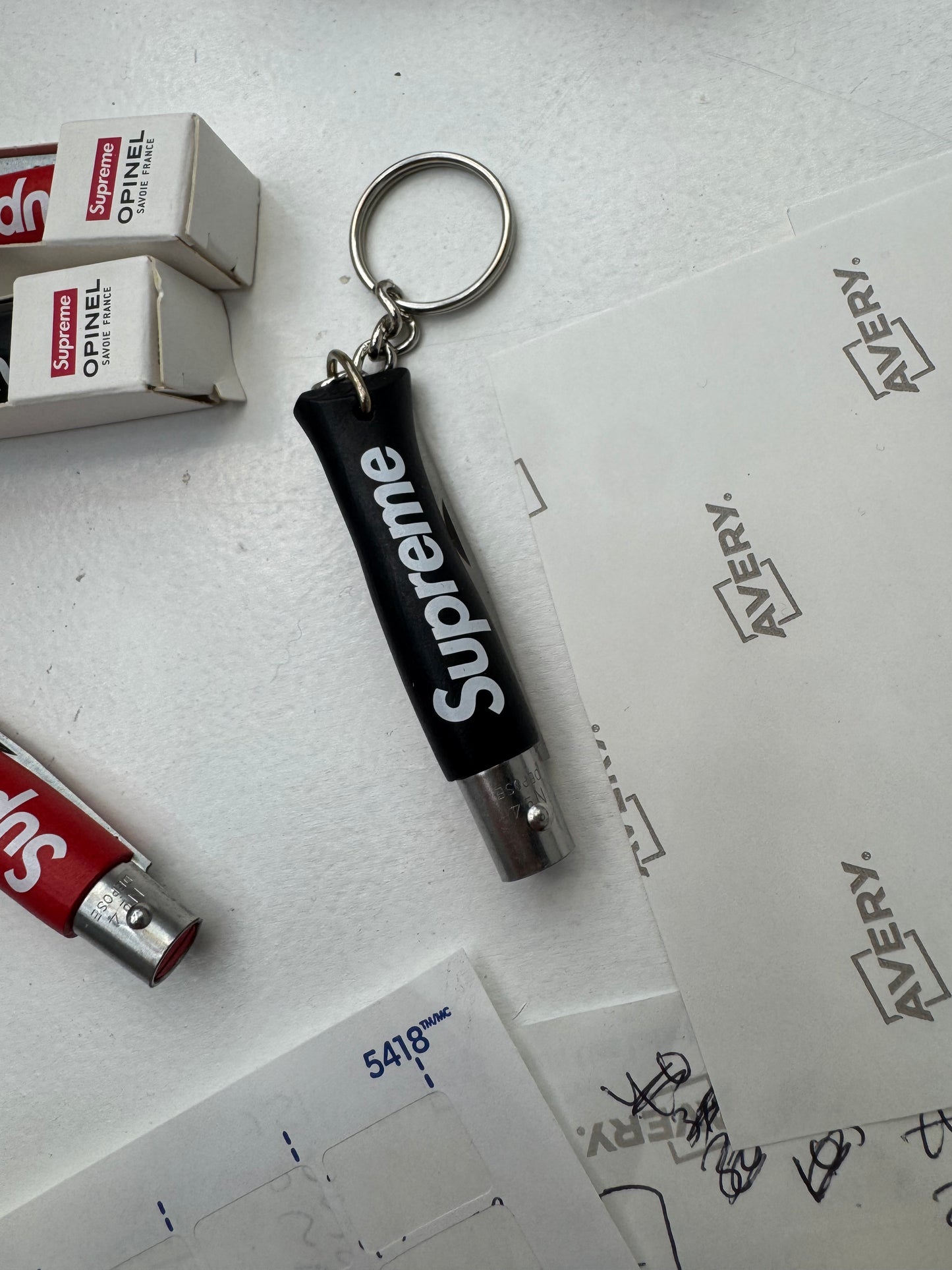 Supreme Opinel No. 4 Knife Keychain Black