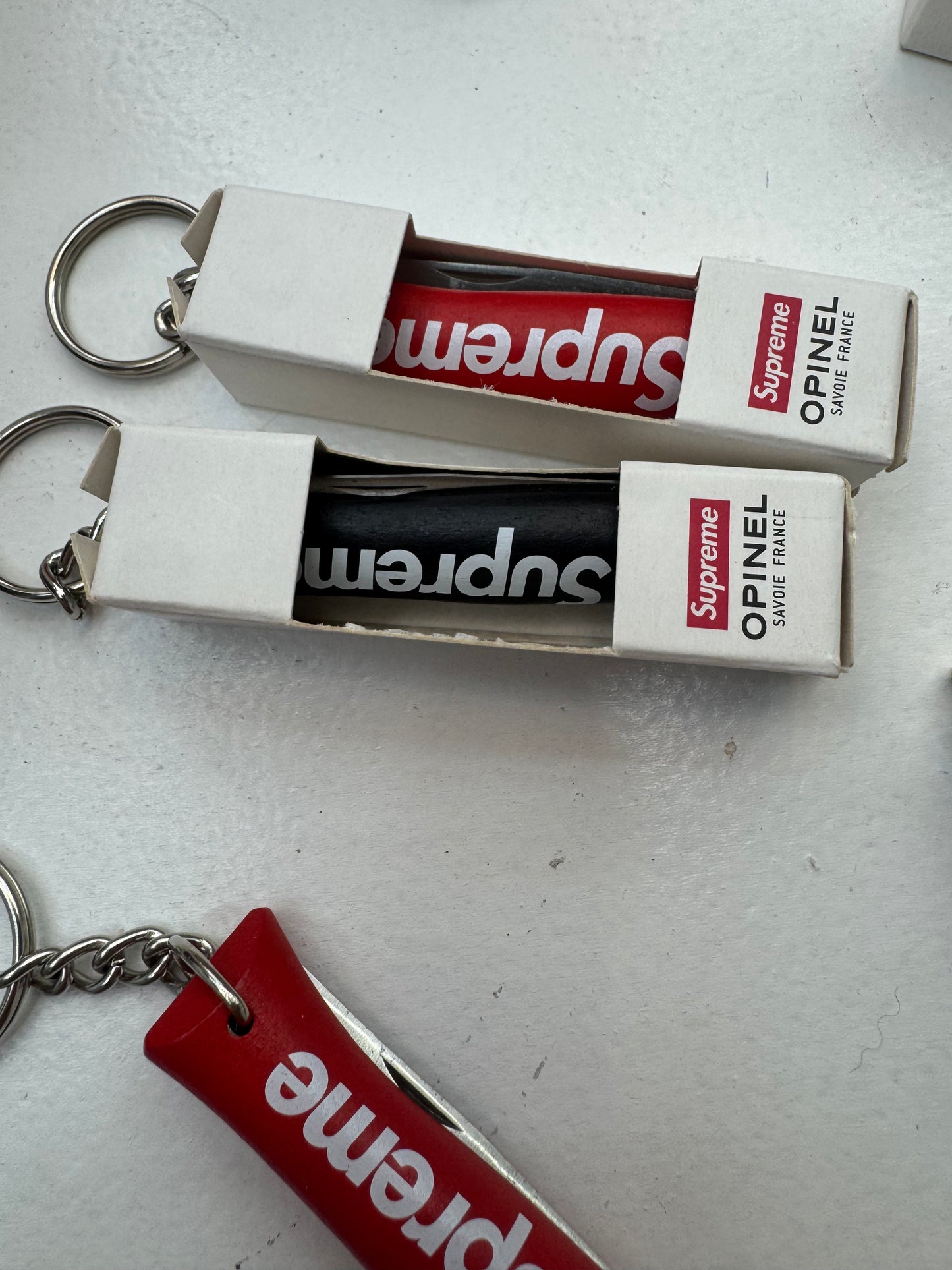 Supreme Opinel No. 4 Knife Keychain red