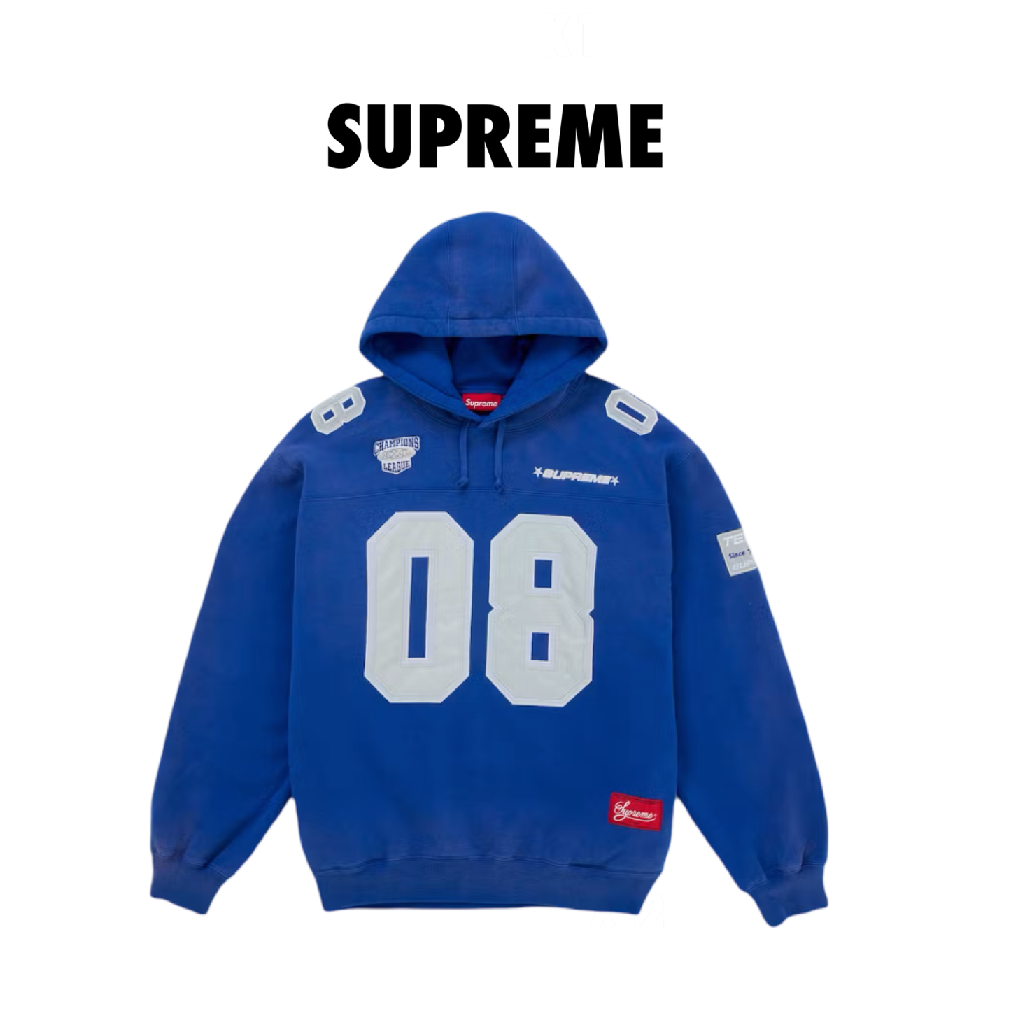 Supreme Football Jersey Hoodie Sweatshirt Royal blue