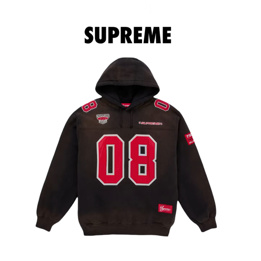 Supreme Football Jersey Hoodie Sweatshirt Black