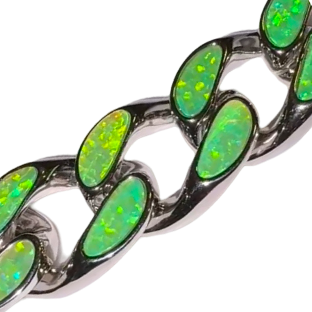 Advisory Board Crystals ABC. Opal Opal Opal Curb Link Necklace (Spring Bud) green 20 inch