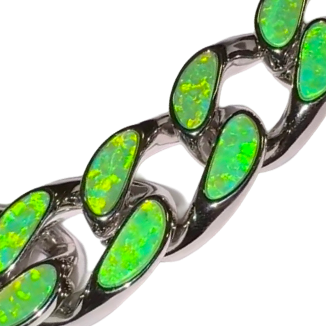 Advisory Board Crystals ABC. Opal Opal Opal Curb Link Necklace (Spring Bud) green 20 inch