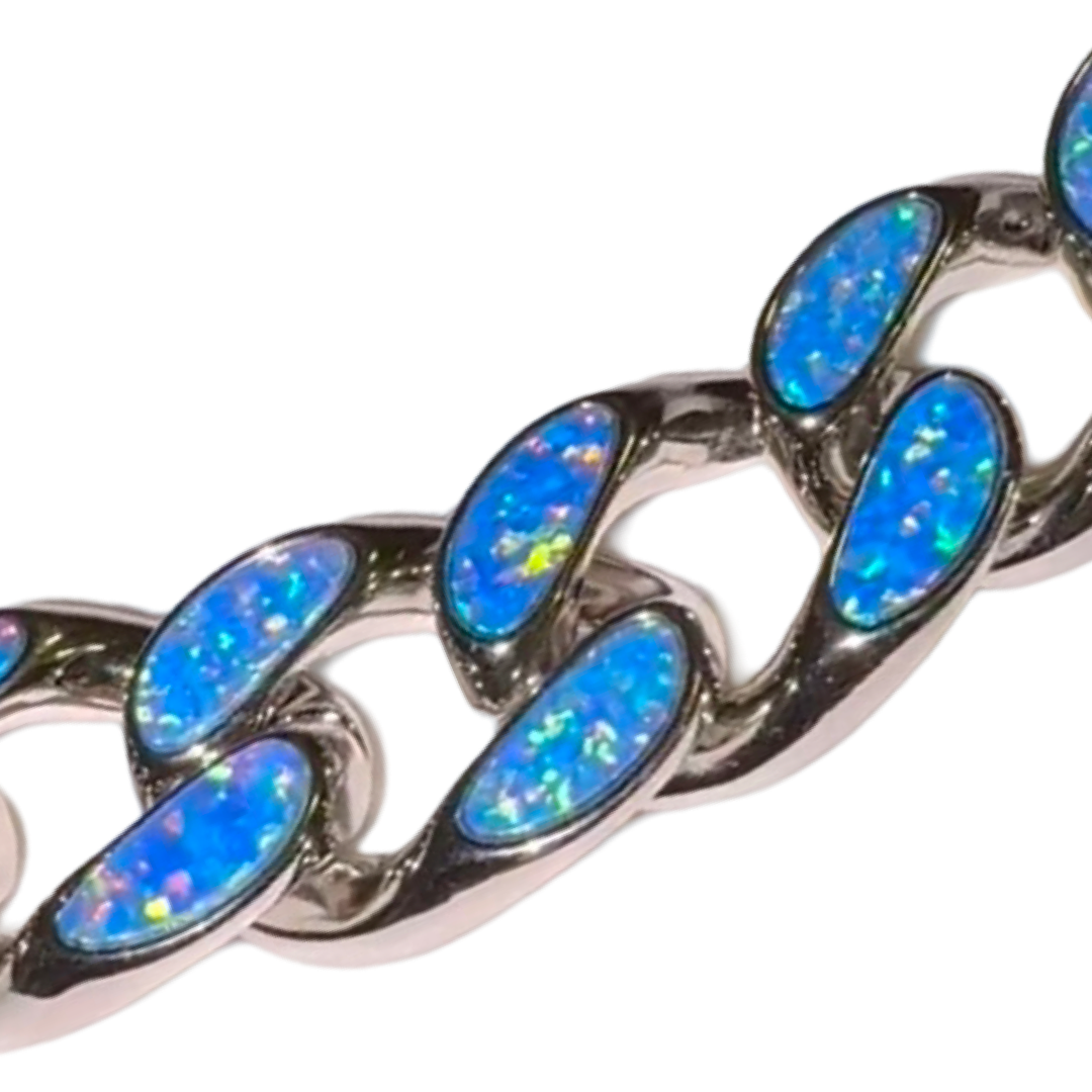 Advisory Board Crystals ABC. Opal Opal Opal Curb Link Necklace (multiverse blue) 20 inch