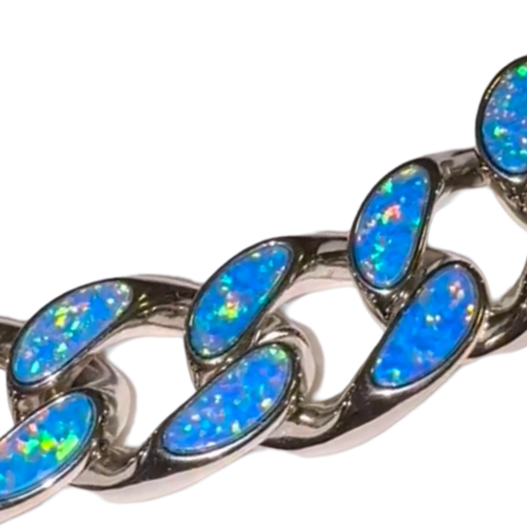 Advisory Board Crystals ABC. Opal Opal Opal Curb Link Necklace (multiverse blue) 20 inch