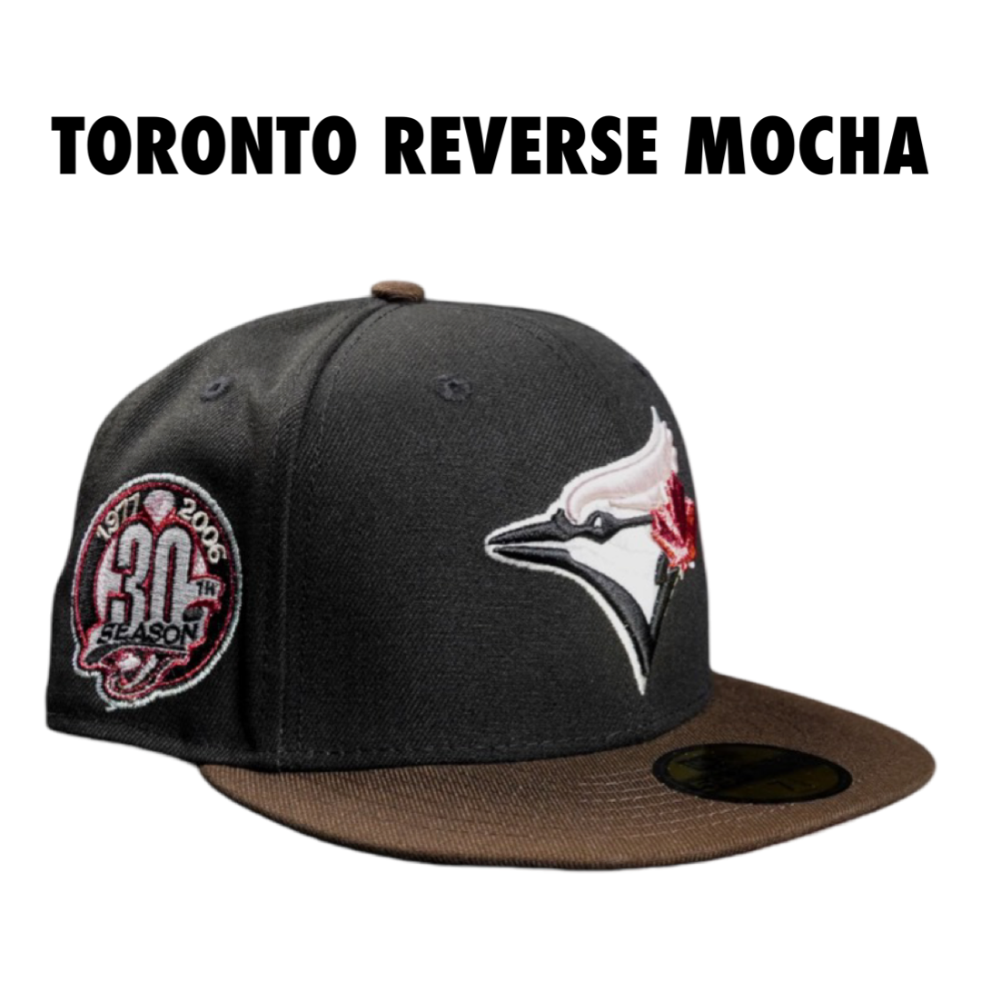 NEW ERA 59FIFTY REVERSE PINK MOCHA COLLECTION FITTED (TORONTO BLUE JAYS) 7 1/8