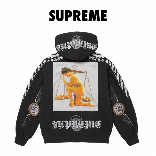 Supreme Wings Zip Up Hooded Sweatshirt (FW25) black