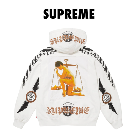 Supreme Wings Zip Up Hooded Sweatshirt (FW25) white