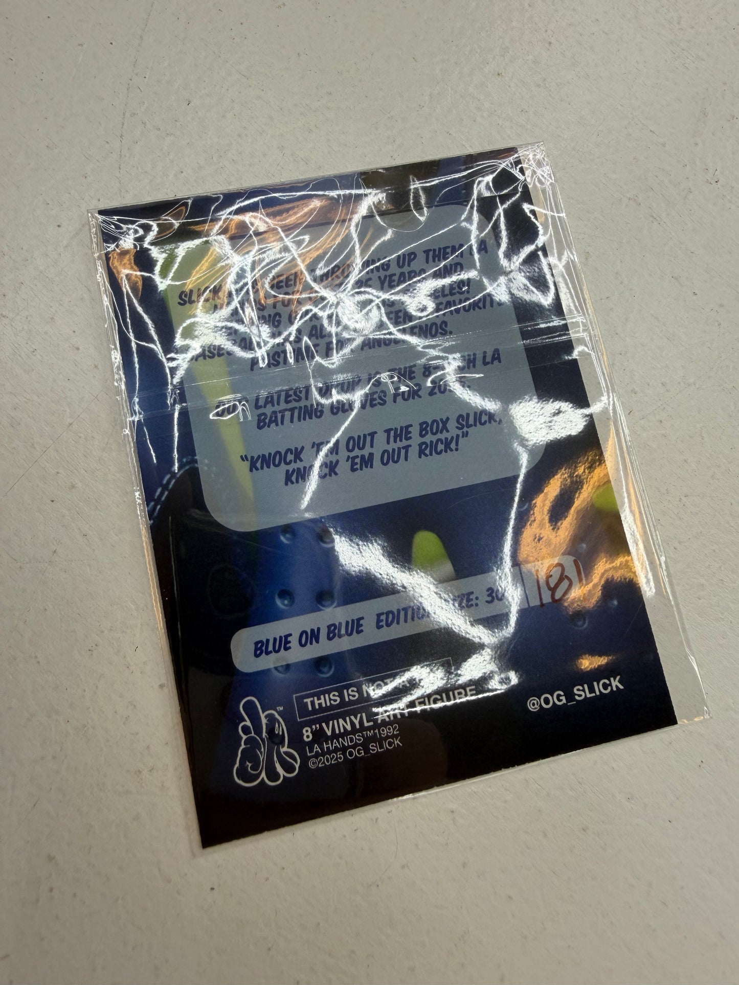 OG SLICK LA DODGERS HANDS BLUE on BLUE #/300 8" VINYL FIGURE BATTING GLOVES 2025