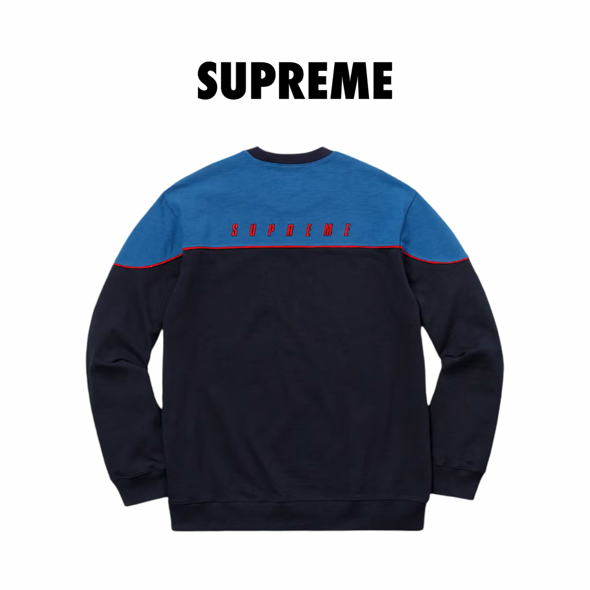 Supreme Yoke Piping L/S Top Navy 2018