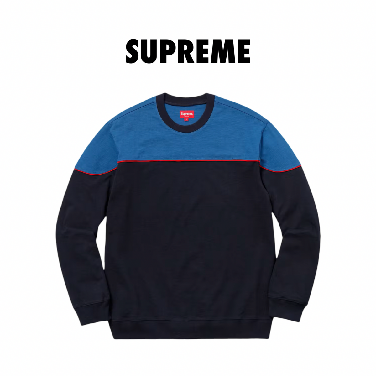 Supreme Yoke Piping L/S Top Navy 2018