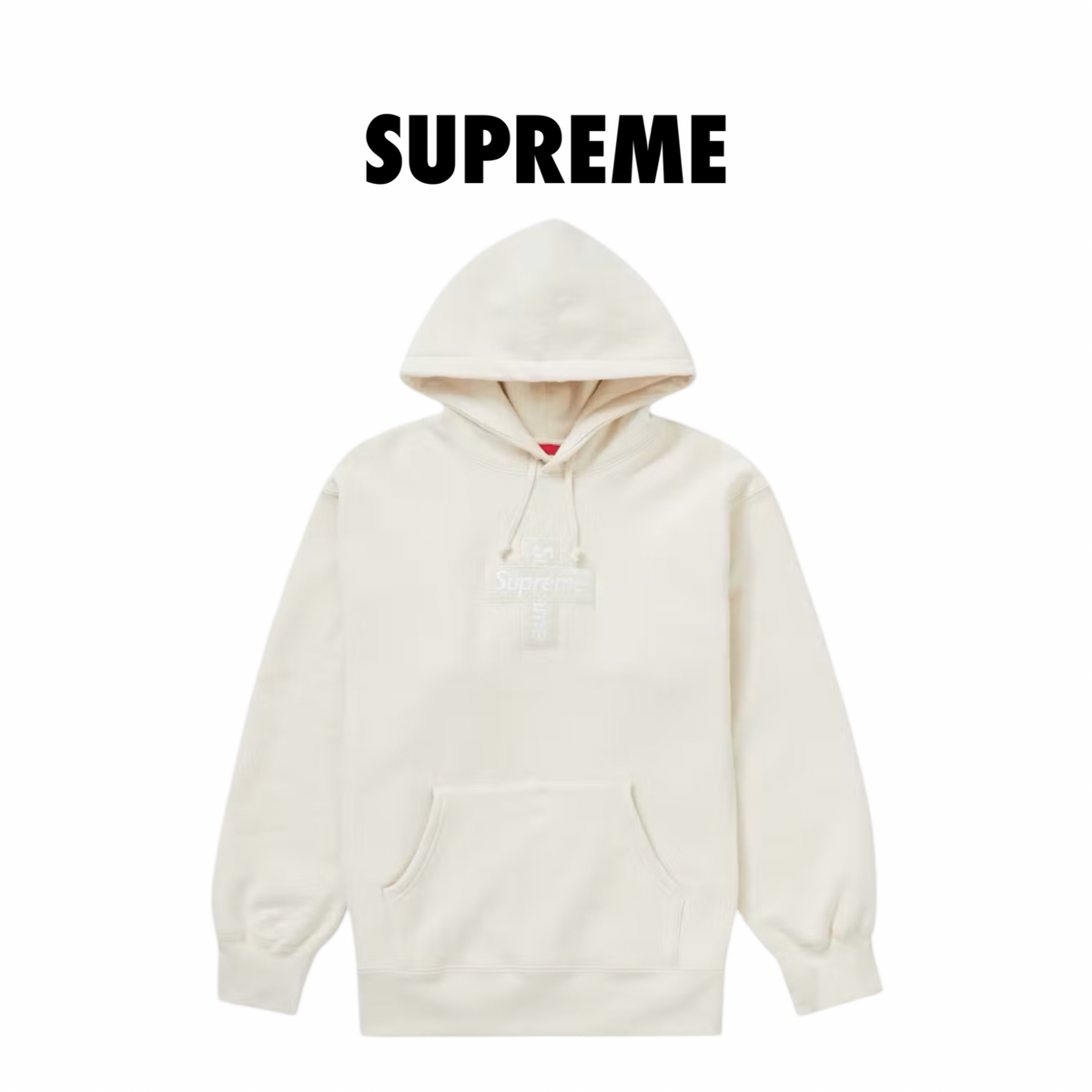 Supreme Cross Box Logo Hooded Sweatshirt Natural 2020