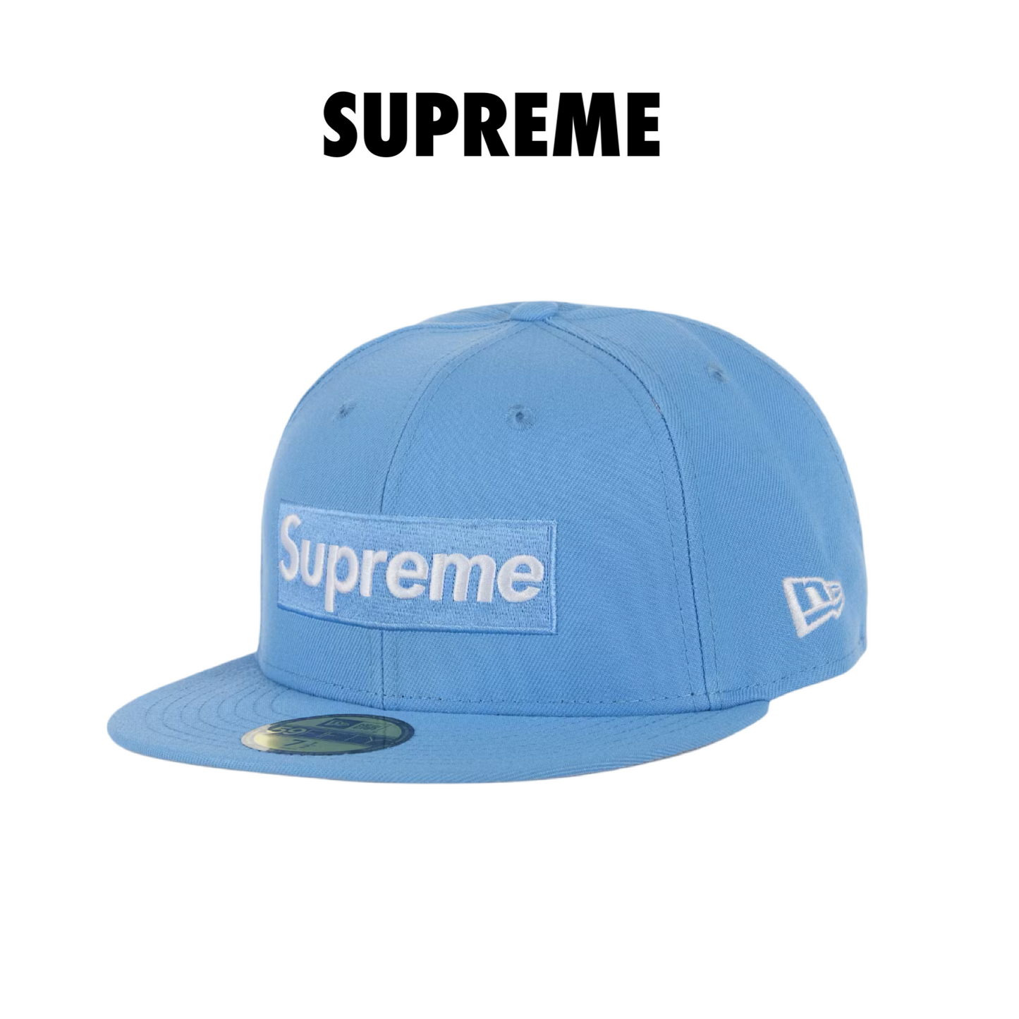 Supreme Shop Box Logo New Era 59Fifty Fitted Hat Light blue 7 3/8