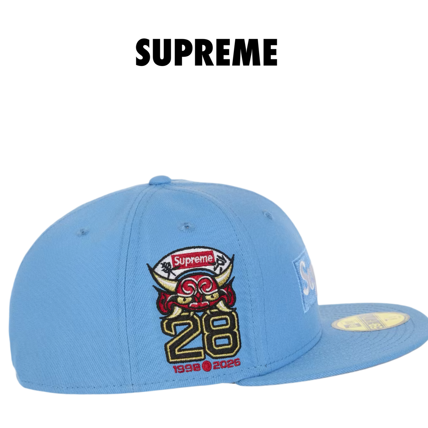 Supreme Shop Box Logo New Era 59Fifty Fitted Hat Light blue 7 3/8