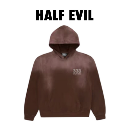 Half Evil VINTAGE BROWN RHINESTONE Hoodie