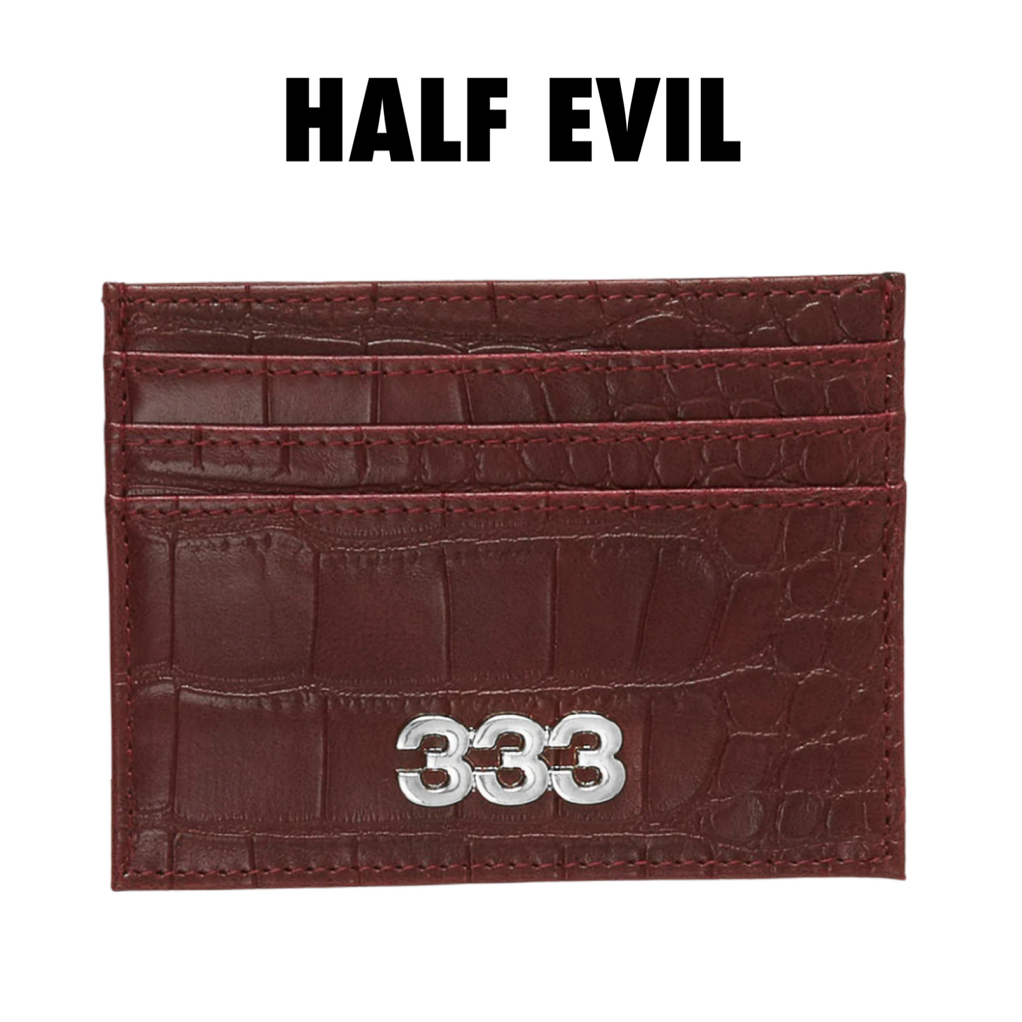 Half Evil MAROON CROCODILE CARDHOLDER