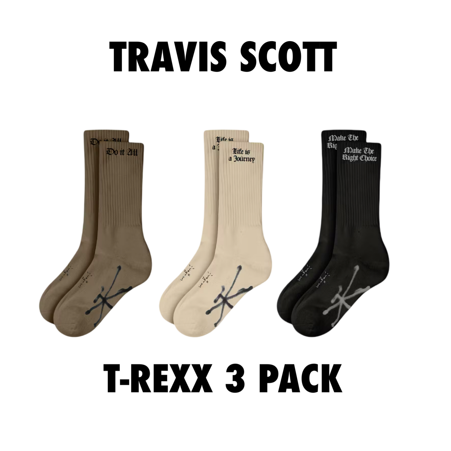 Travis Scott Cactus Jack T-Rexx Sock Set (3 Pack)
