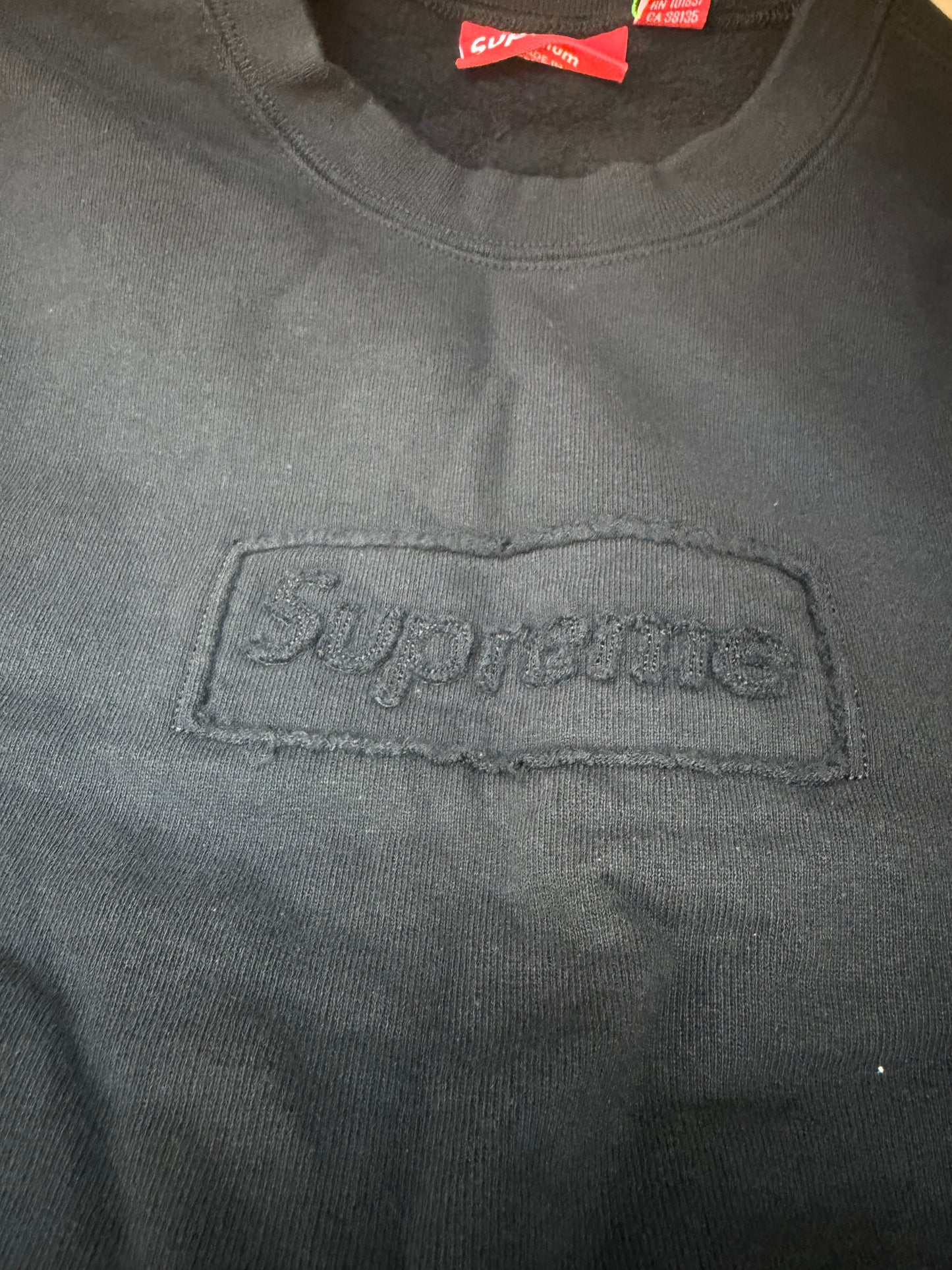Supreme Cutout Logo Crewneck black 20220