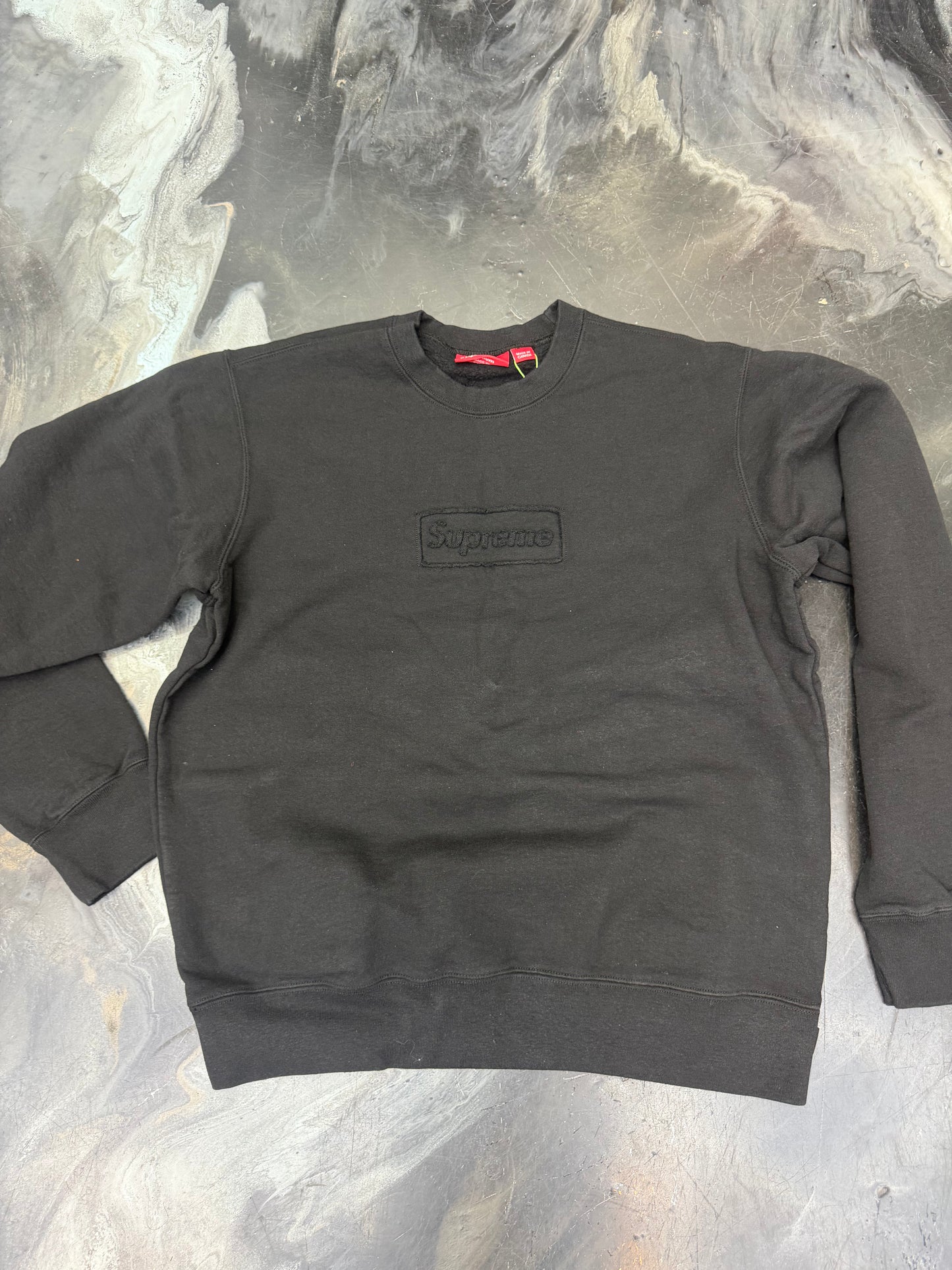 Supreme Cutout Logo Crewneck black 20220