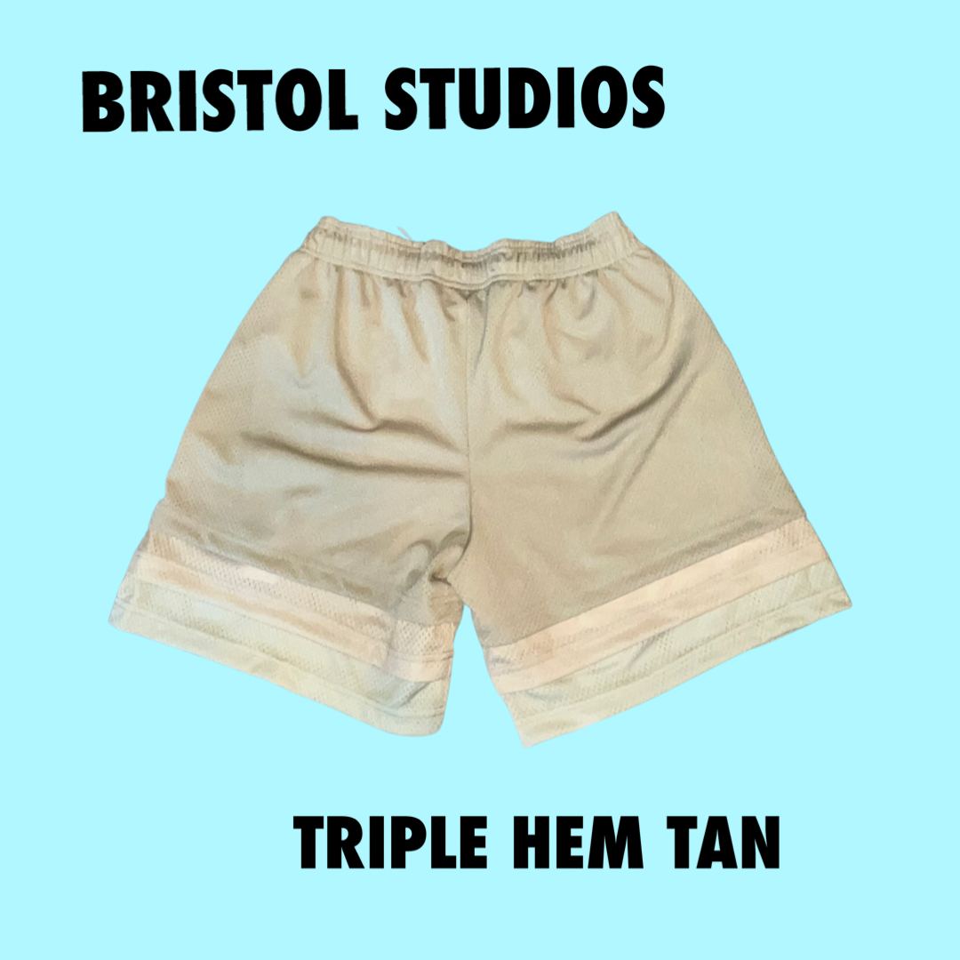 Bristol Studios triple hem shorts tan variations