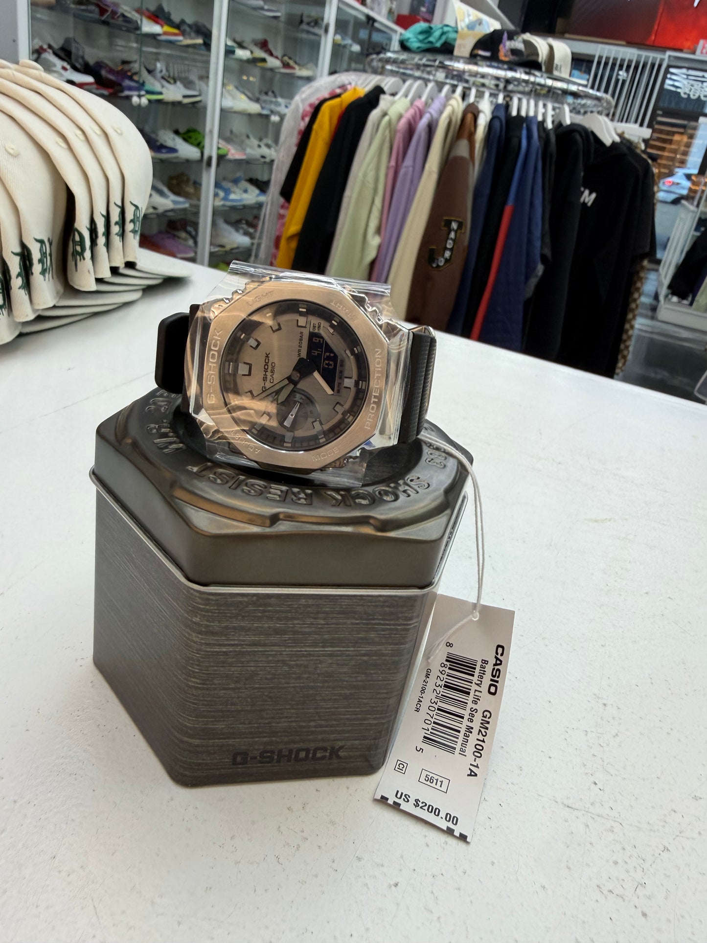 Casio G-Shock GM2100-1A Carbon Square Silver Metal Black Limited Watch