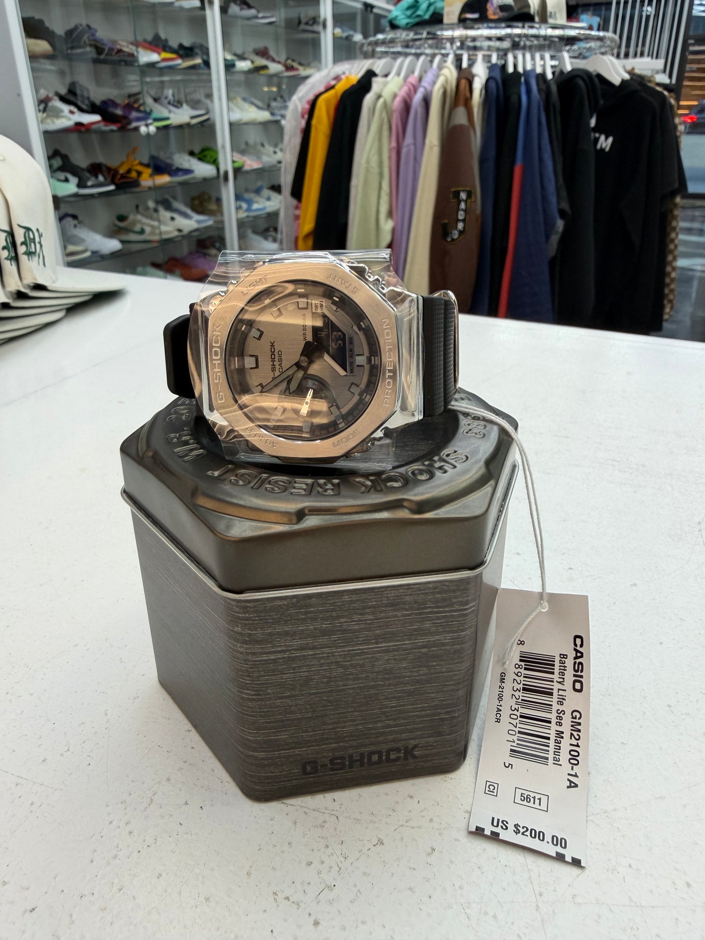 Casio G-Shock GM2100-1A Carbon Square Silver Metal Black Limited Watch