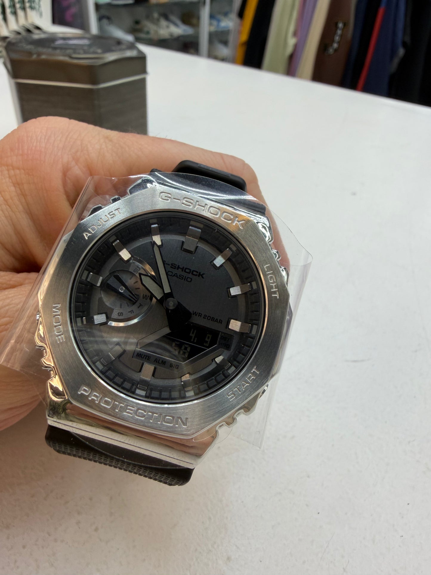 Casio G-Shock GM2100-1A Carbon Square Silver Metal Black Limited Watch