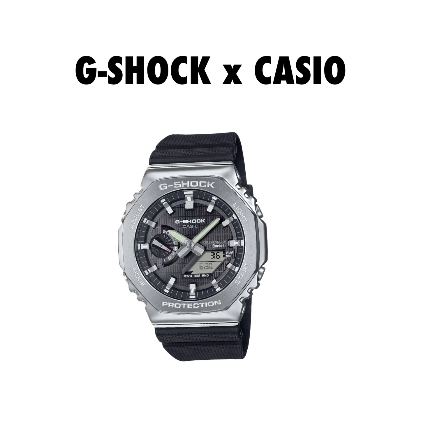 Casio G-Shock GM2100-1A Carbon Square Silver Metal Black Limited Watch