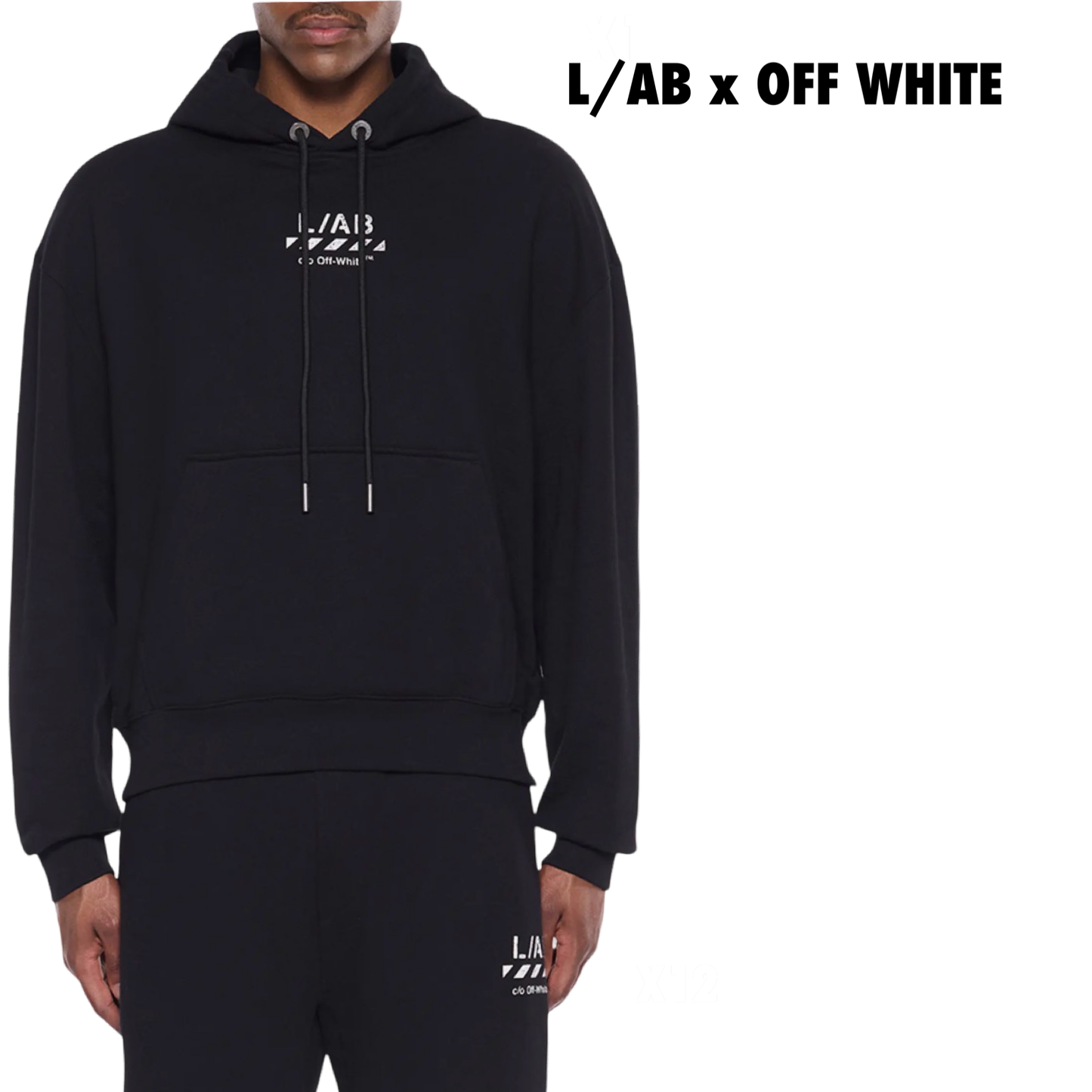 OFF-WHITE L/AB co Hoodie black
