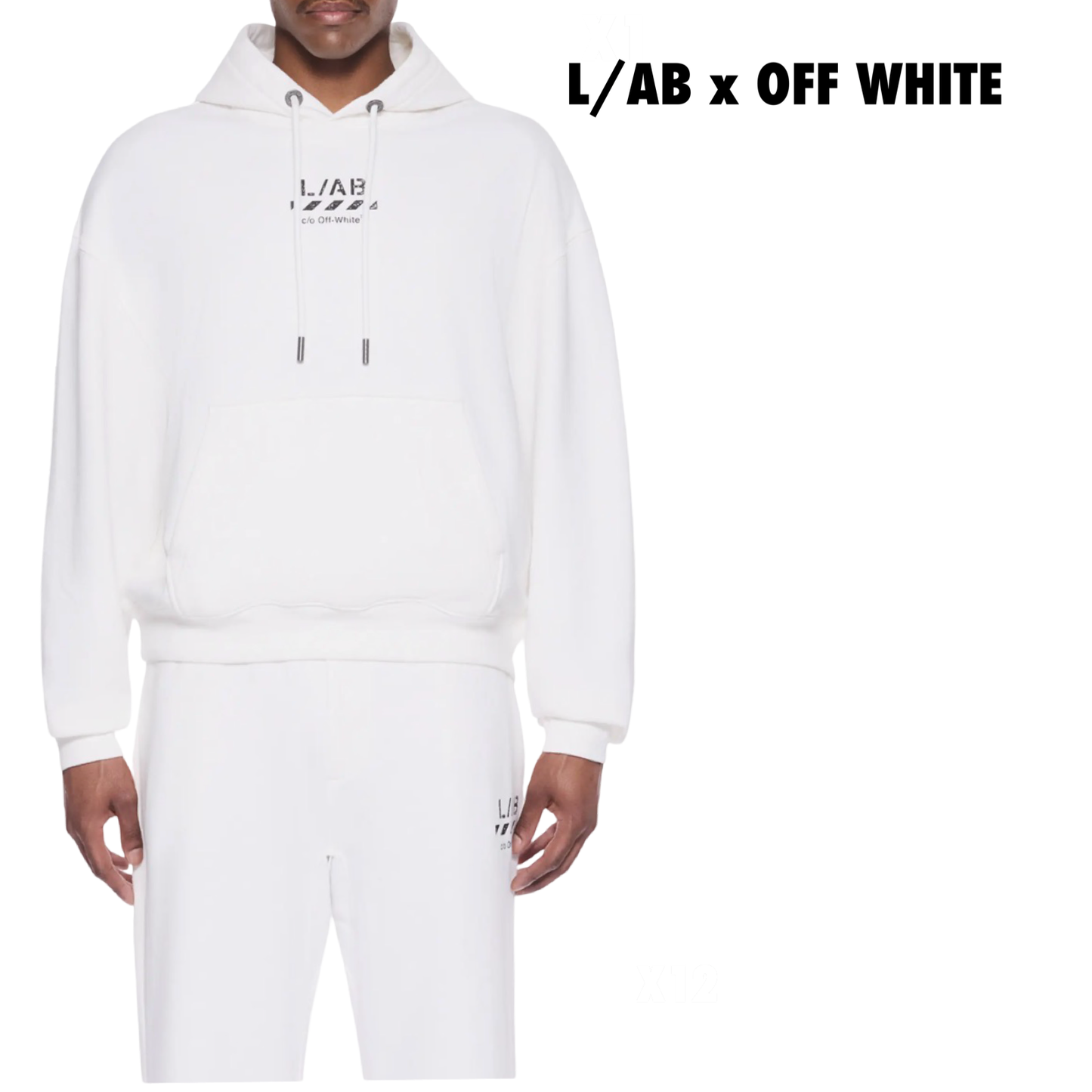 OFF-WHITE L/AB co Hoodie white