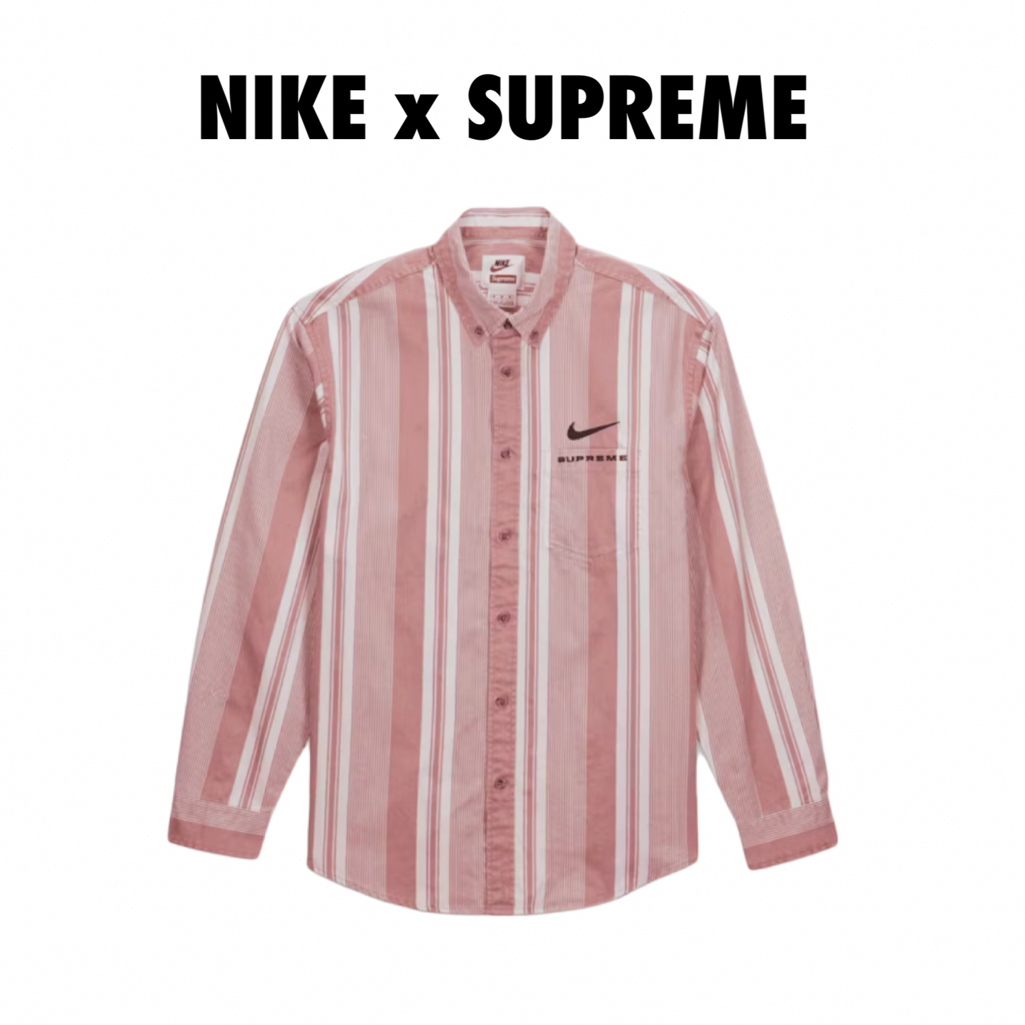 Supreme Nike Cotton Twill Shirt Pink stripe