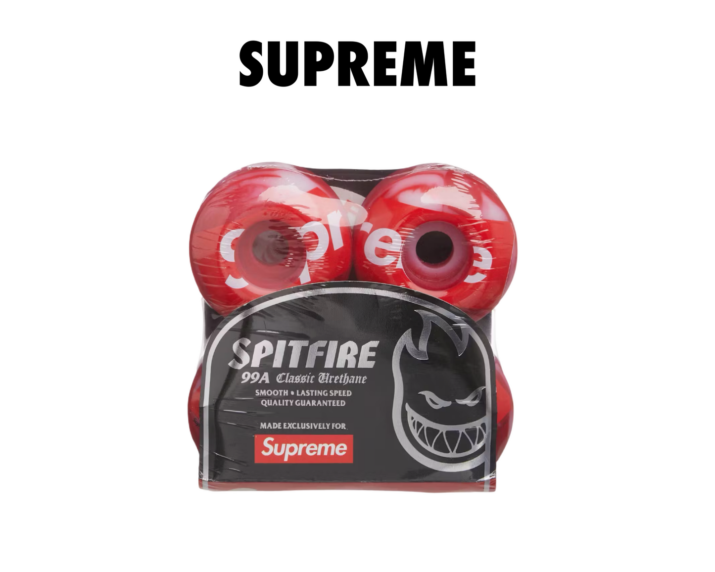 Supreme x Spitfire Shop Logo Wheels red
