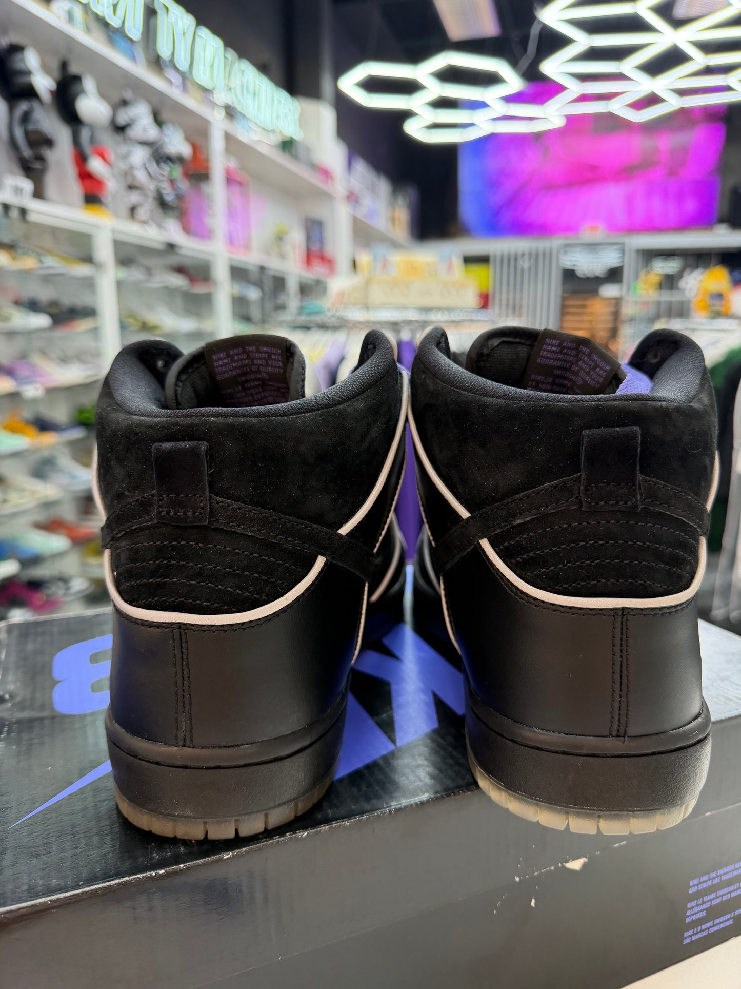 Nike SB Dunk High Black Purple Box