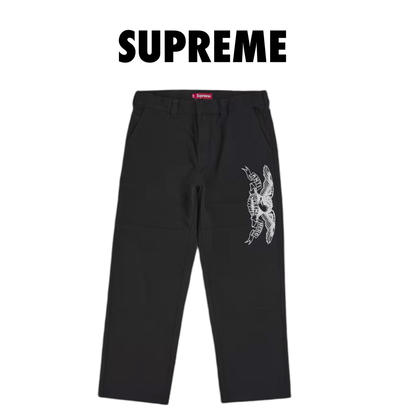 Supreme ANTIHERO Work Pant (FW25) size 34 black