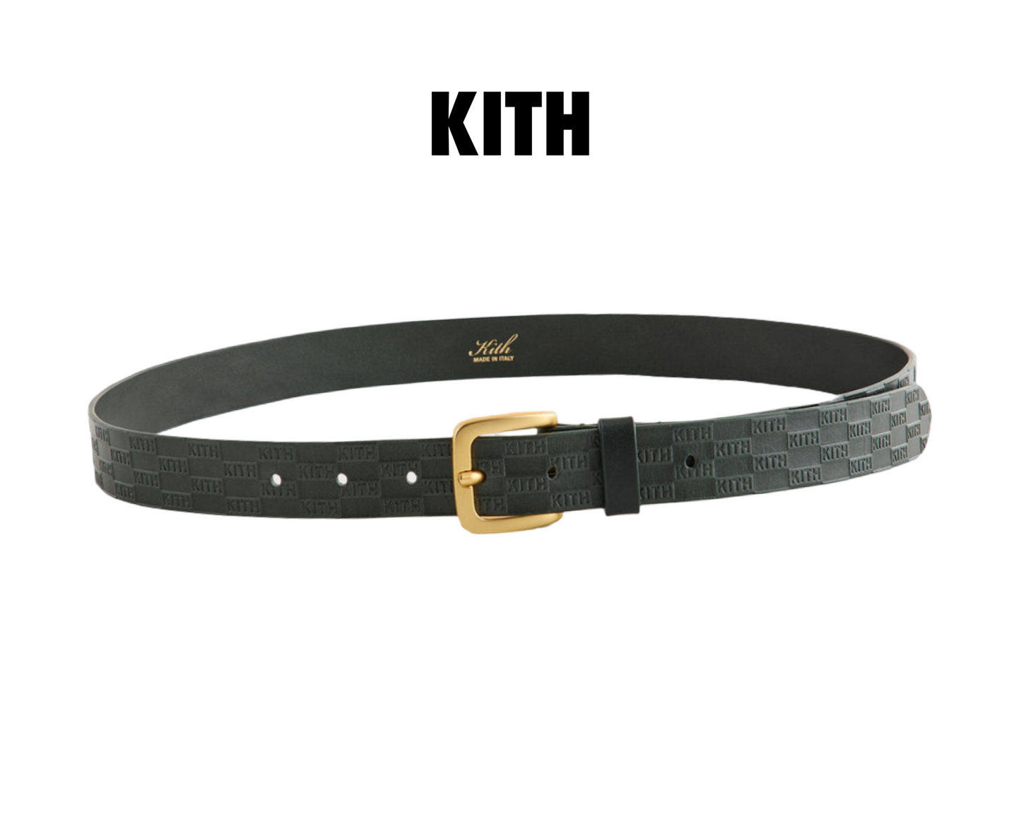 KITH MONOGRAM VACHETTA LEATHER BELT - EQUESTRIAN green