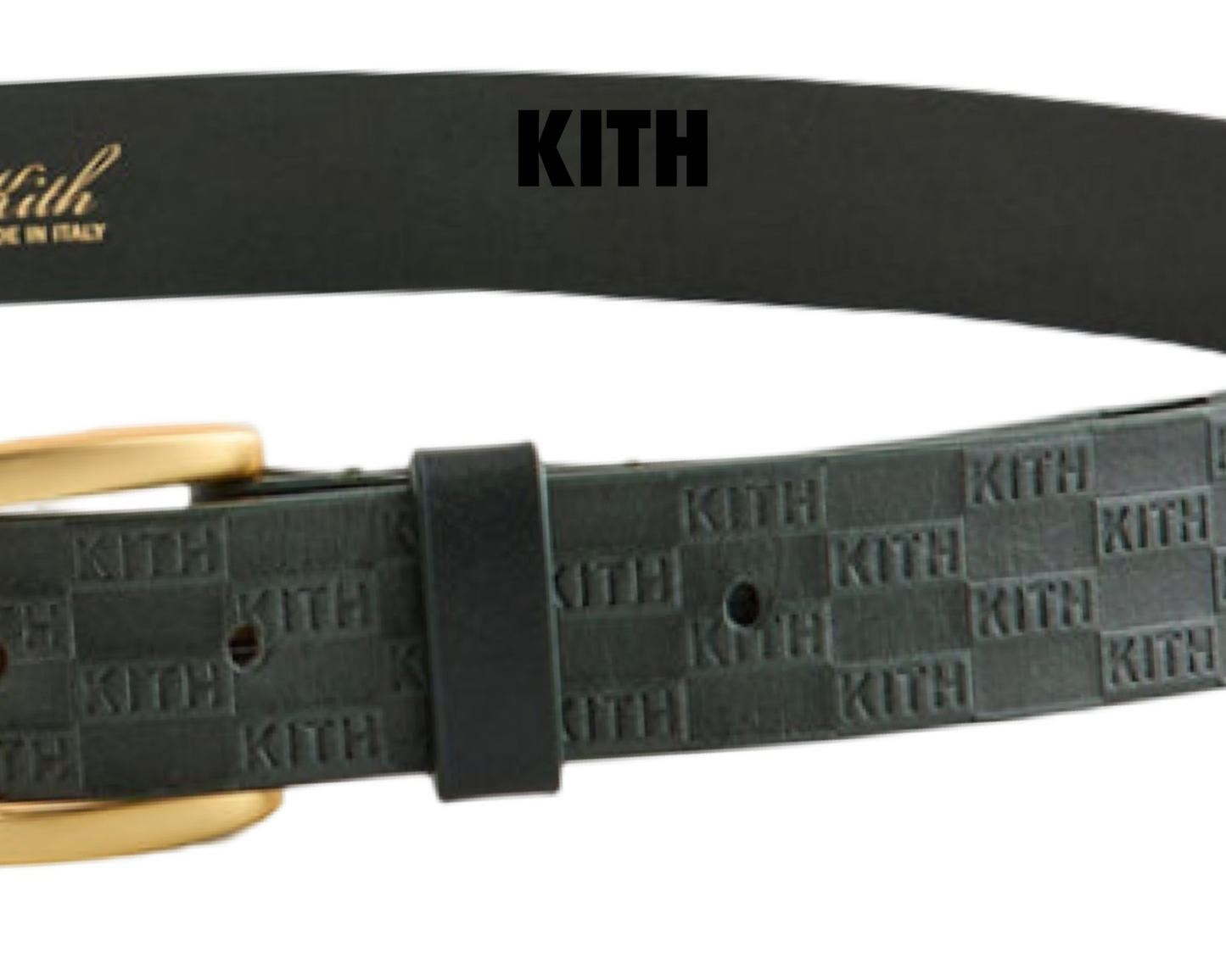 KITH MONOGRAM VACHETTA LEATHER BELT - EQUESTRIAN green